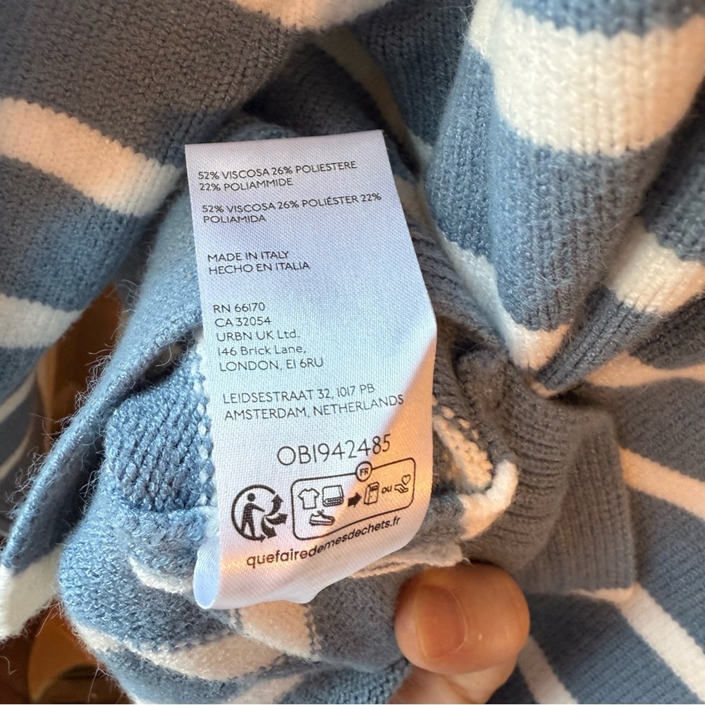 Maeve Striped Henley Pullover Sweater - Picture 4 of 5